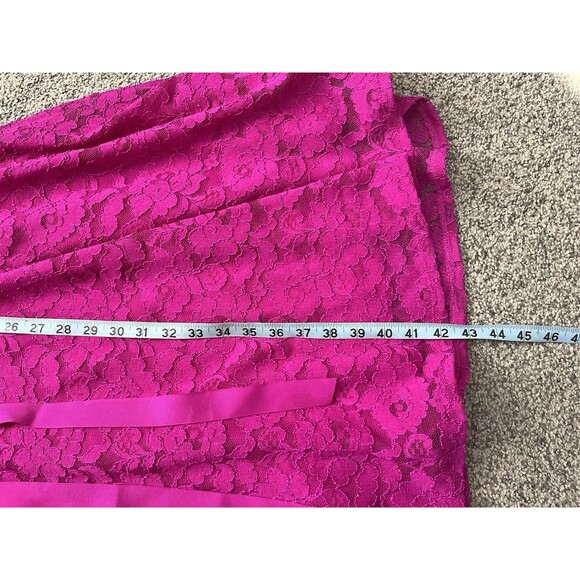 Lane Bryant Floral Lace Fit & Flare Dress Size 16 Midi Magenta Romantic Cocktail - Picture 10 of 10